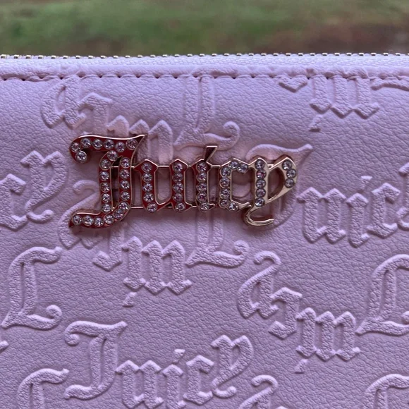 Juicy Couture Double Zip Around Wallet - Powder Blush with Bling - Picture 10 of 13